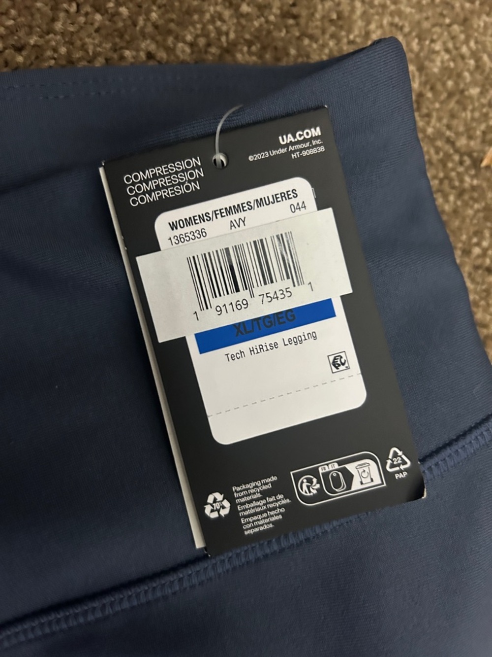 Under Armour Women's Leggings - Sage Green & Navy Blue selling as a set of 2 - Picture 3 of 3